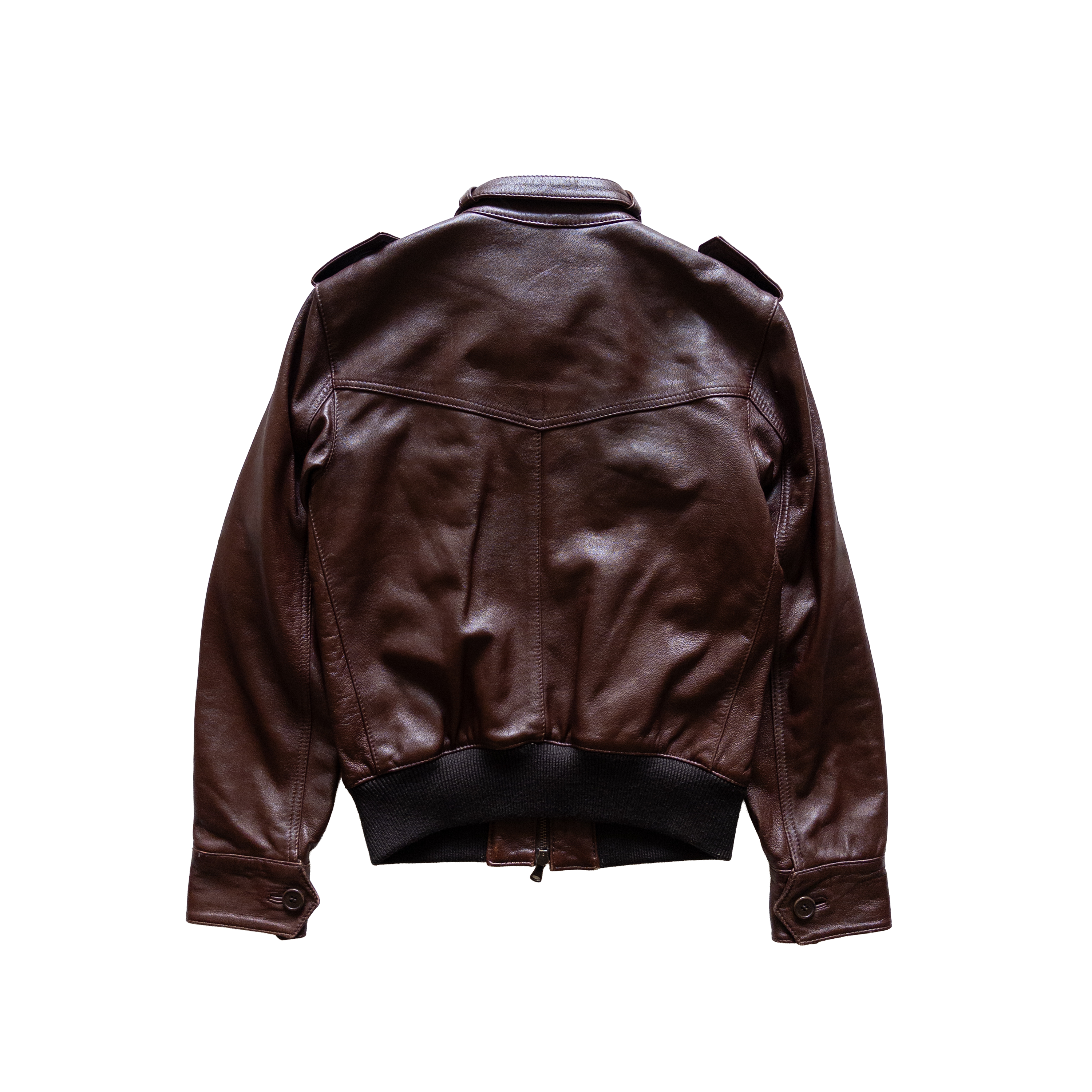 Zip Up Genuine Leather Jacket | S-M | Burgundy