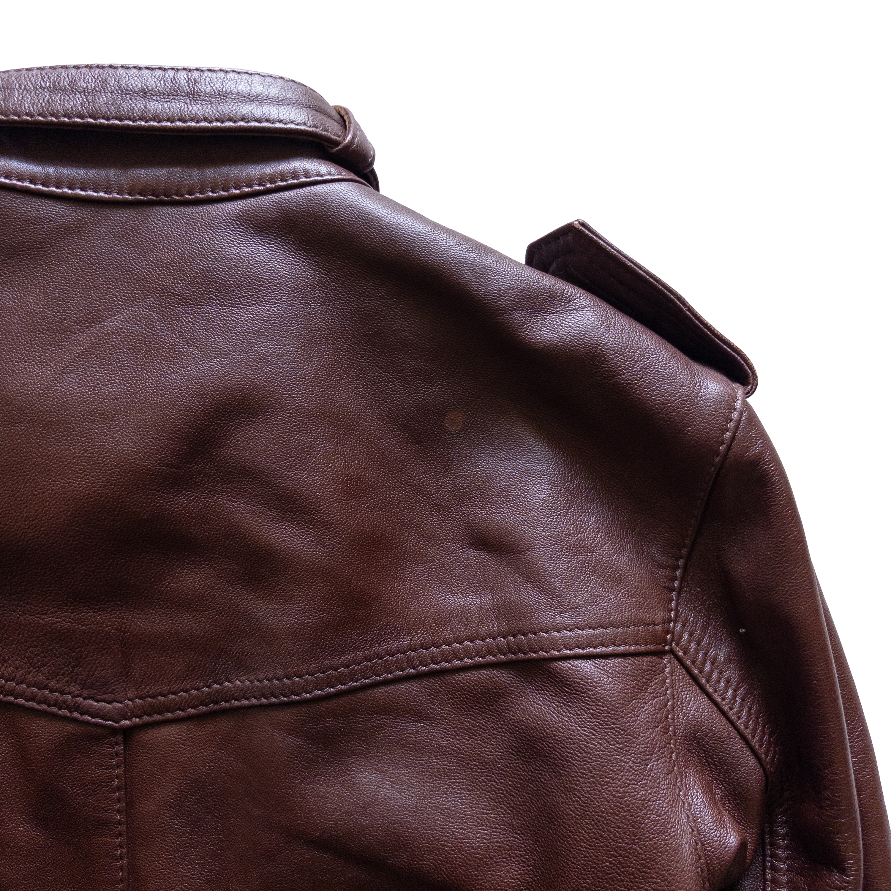Zip Up Genuine Leather Jacket | S-M | Burgundy