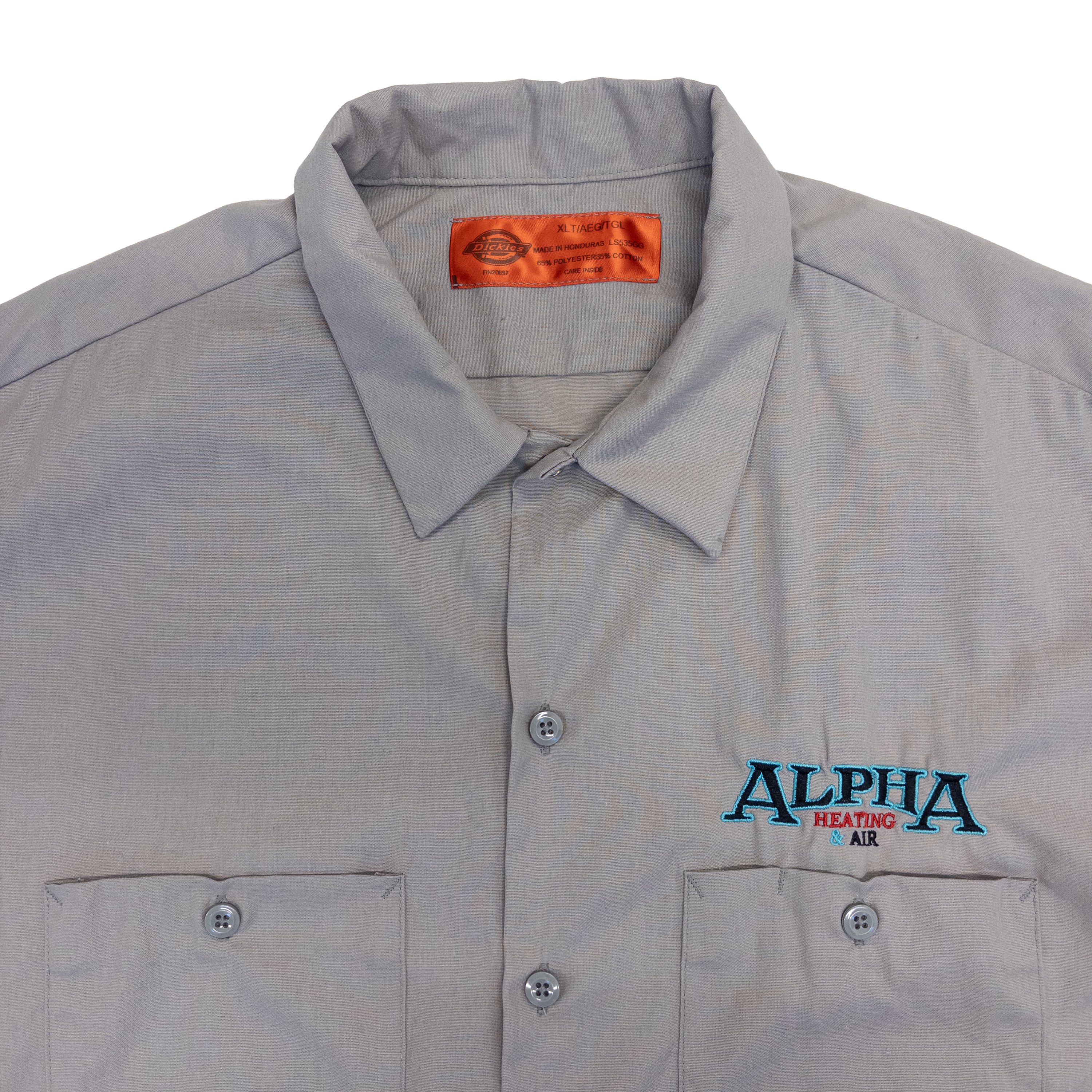 Dickies Alpha Heating & Air Work Shirt | XL | Grey Beige