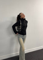 Holiday in Monaco Corset Zip Jacket | M-L | Black