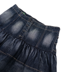 Benetton Pleated Denim Skirt | M | Dark Washed