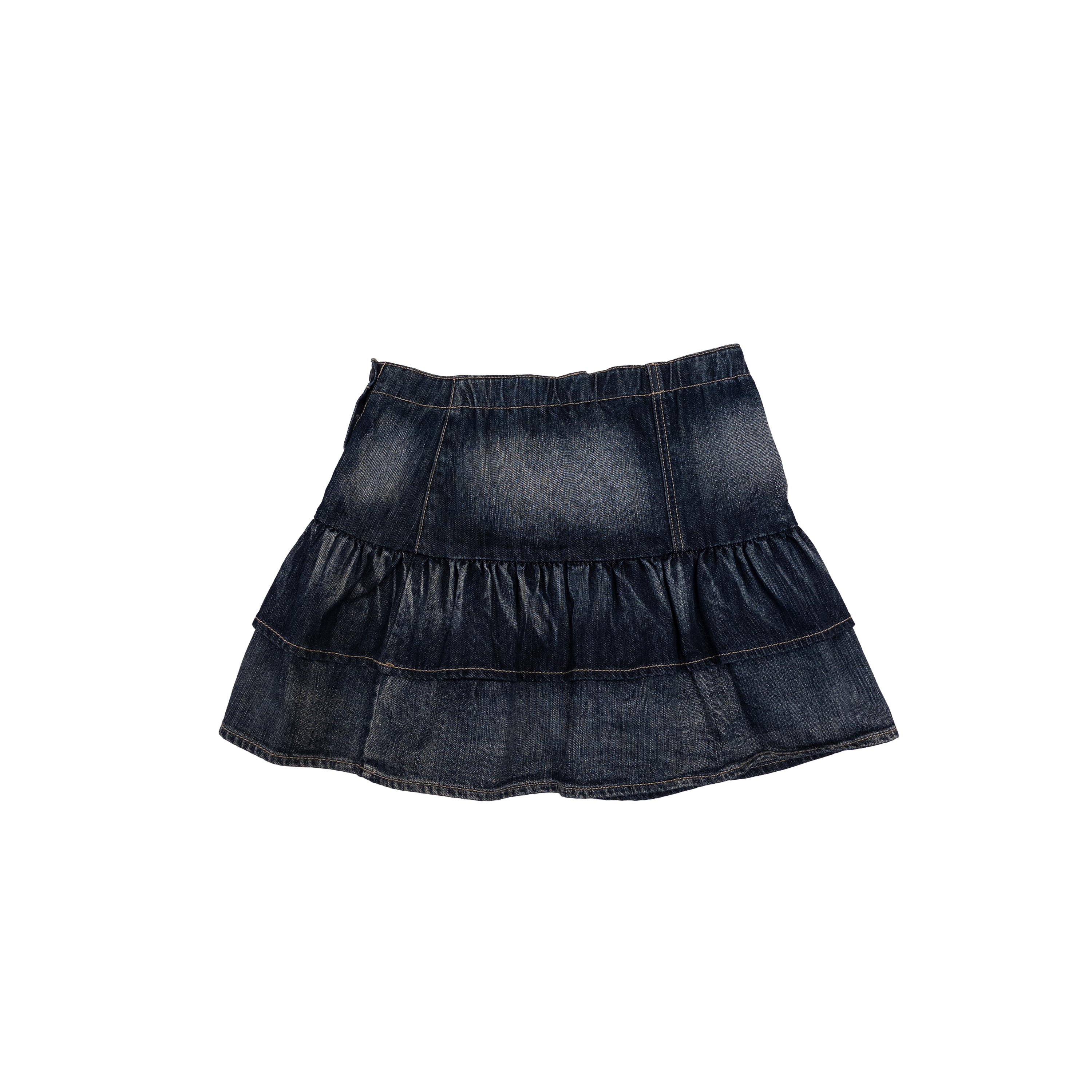 Benetton Pleated Denim Skirt | M | Dark Washed