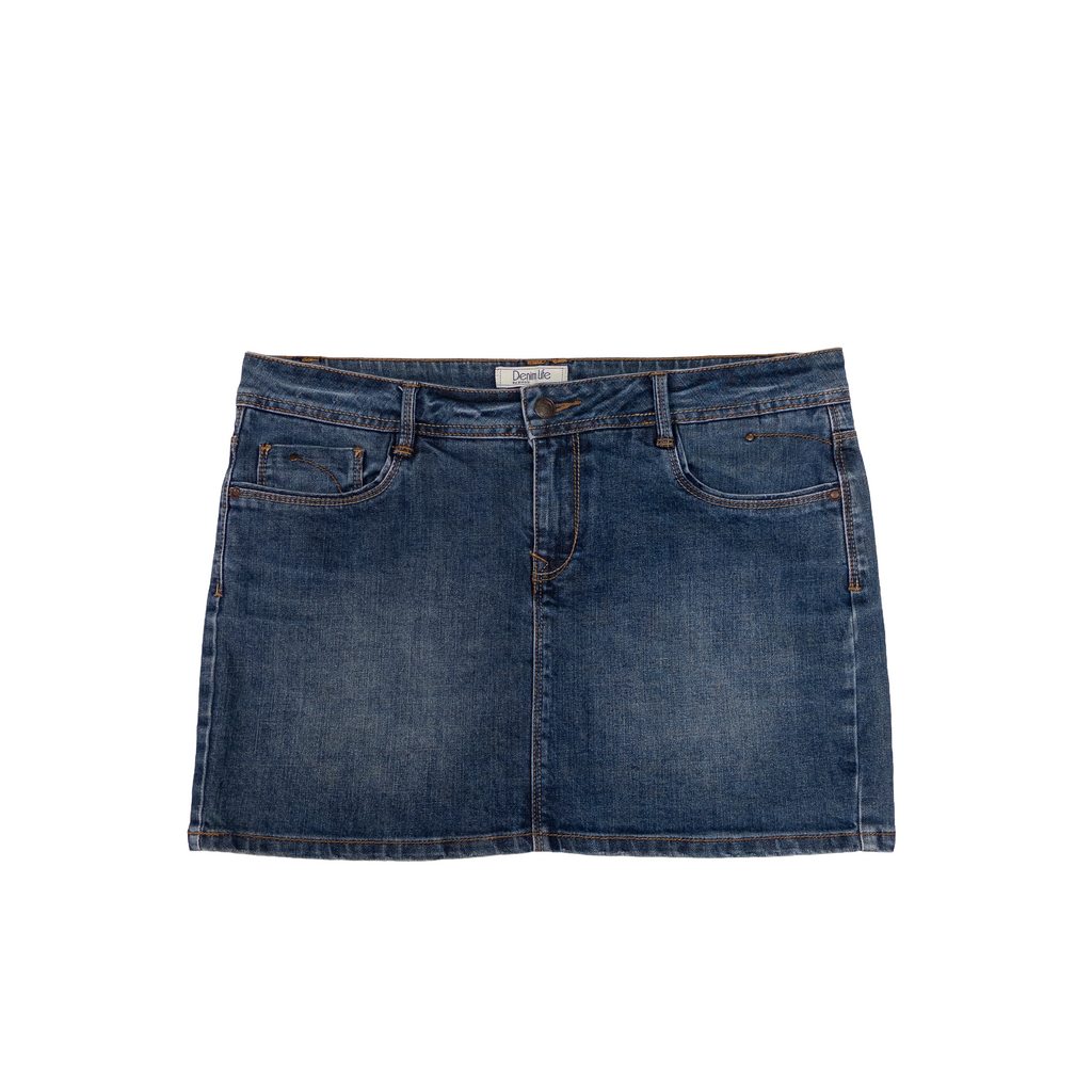 Denim Life Mini Denim Skrit | L-XL | Dark Washed