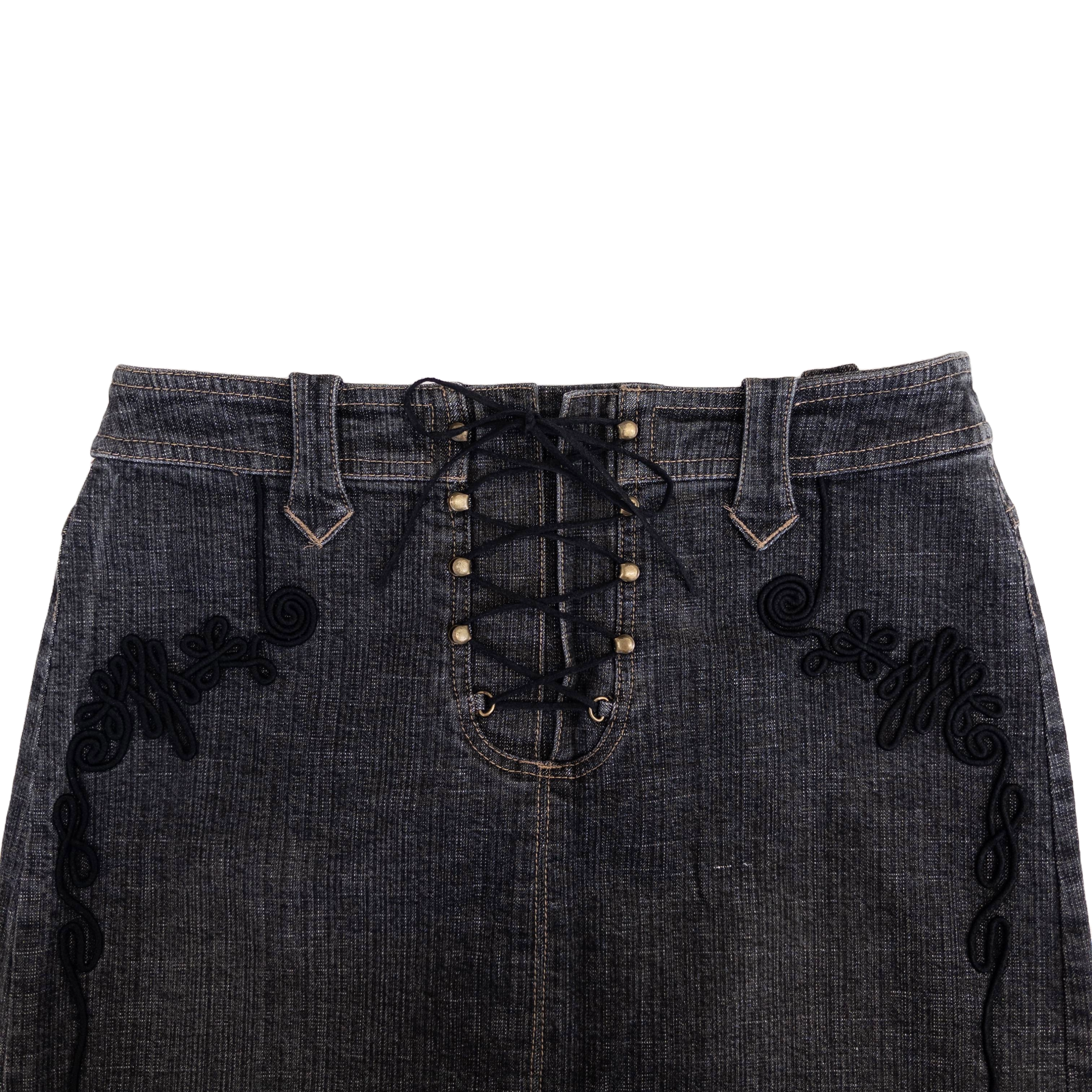 S.Oliver Corset Detailed Midi Skirt | Dark Wash