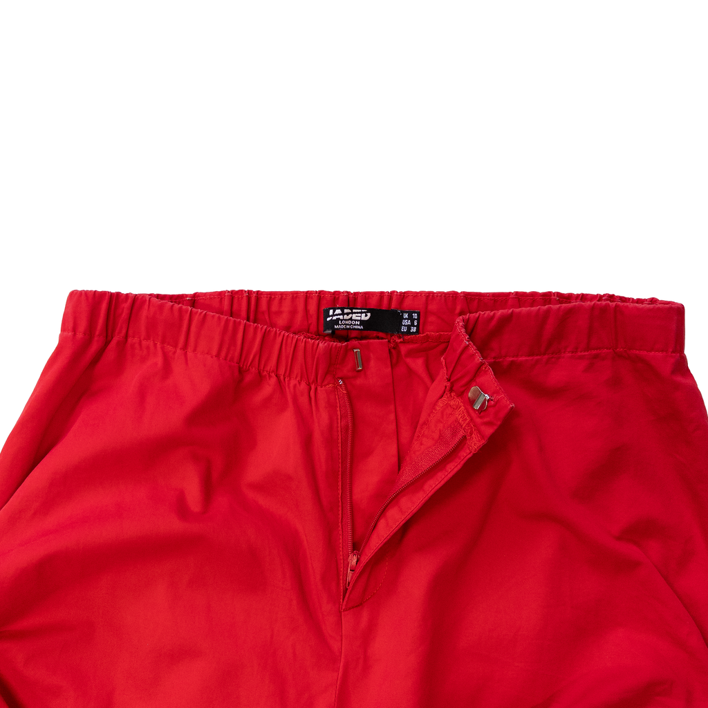 Jaded London Slit Side Strings Pants | M | Red
