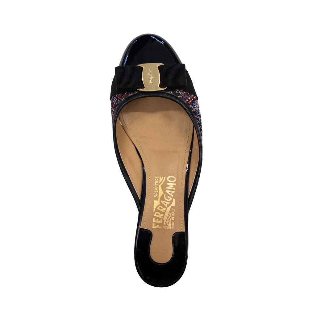 Salvatore Ferragamo Vara Bow Emile Mules Slide | Black