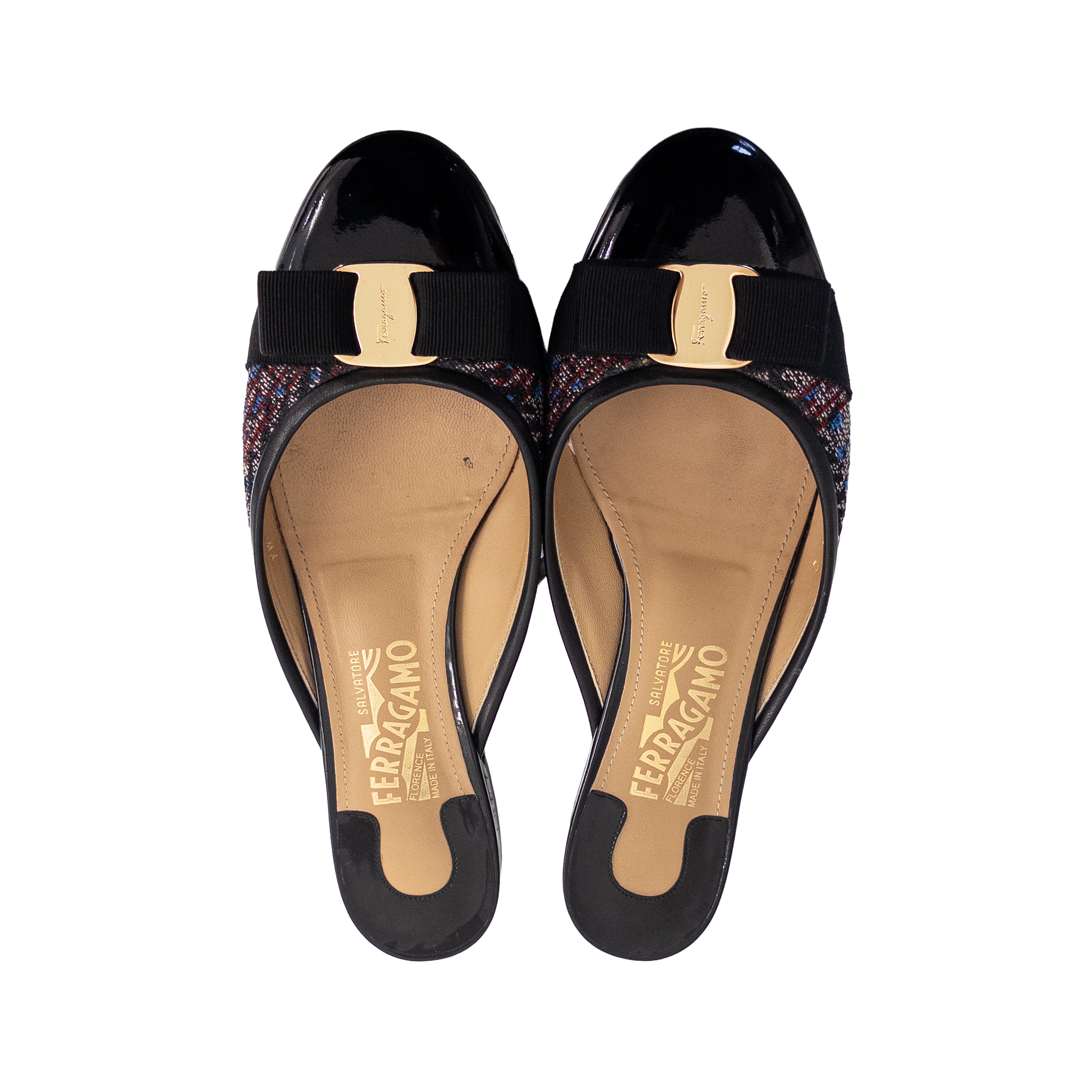 Salvatore Ferragamo Vara Bow Emile Mules Slide | Black