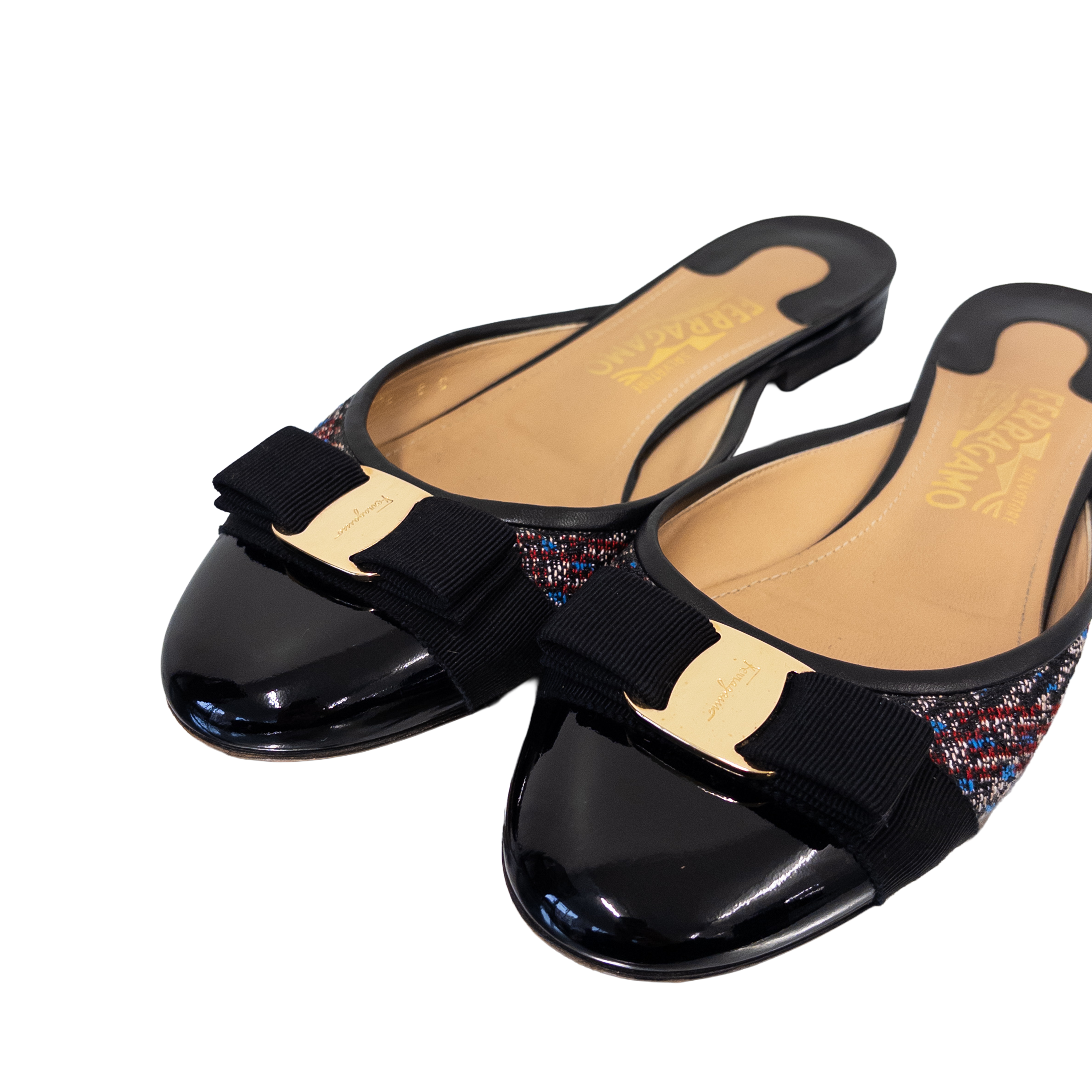 Salvatore Ferragamo Vara Bow Emile Mules Slide | Black