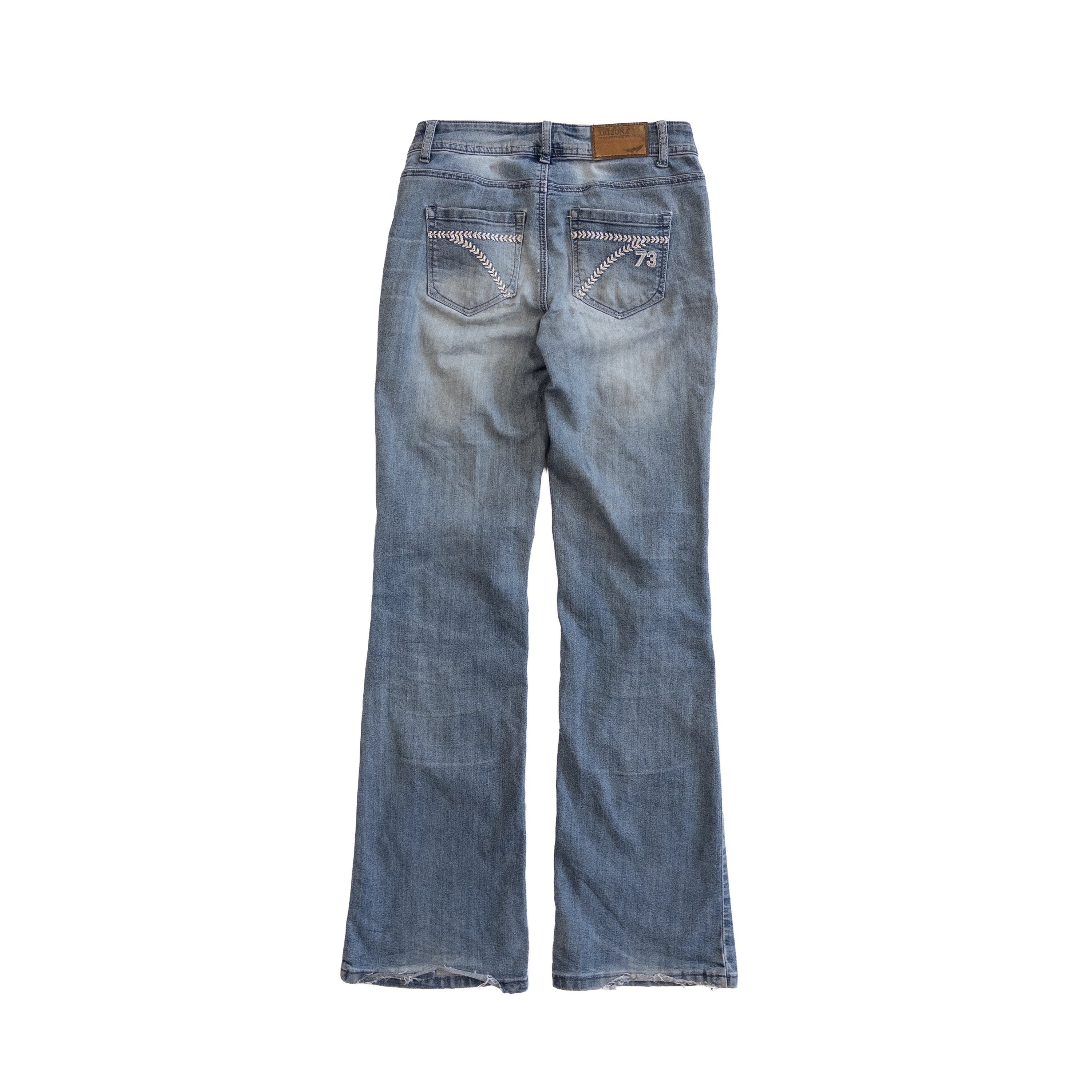 Arizona Low Rise Flared Jeans | 28 | Light Washed