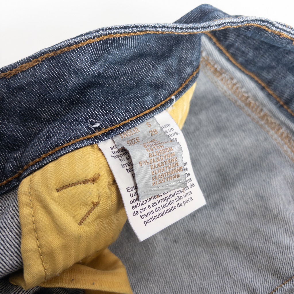 Two Button Mini Skirt | 28 | Dark Wash