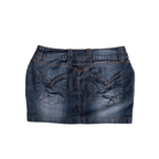 Two Button Mini Skirt | 28 | Dark Wash