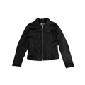 Genuine Leather Lace Lined Jacket | Black