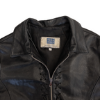 Genuine Leather Lace Lined Jacket | Black