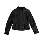 Genuine Leather Lace Lined Jacket | Black