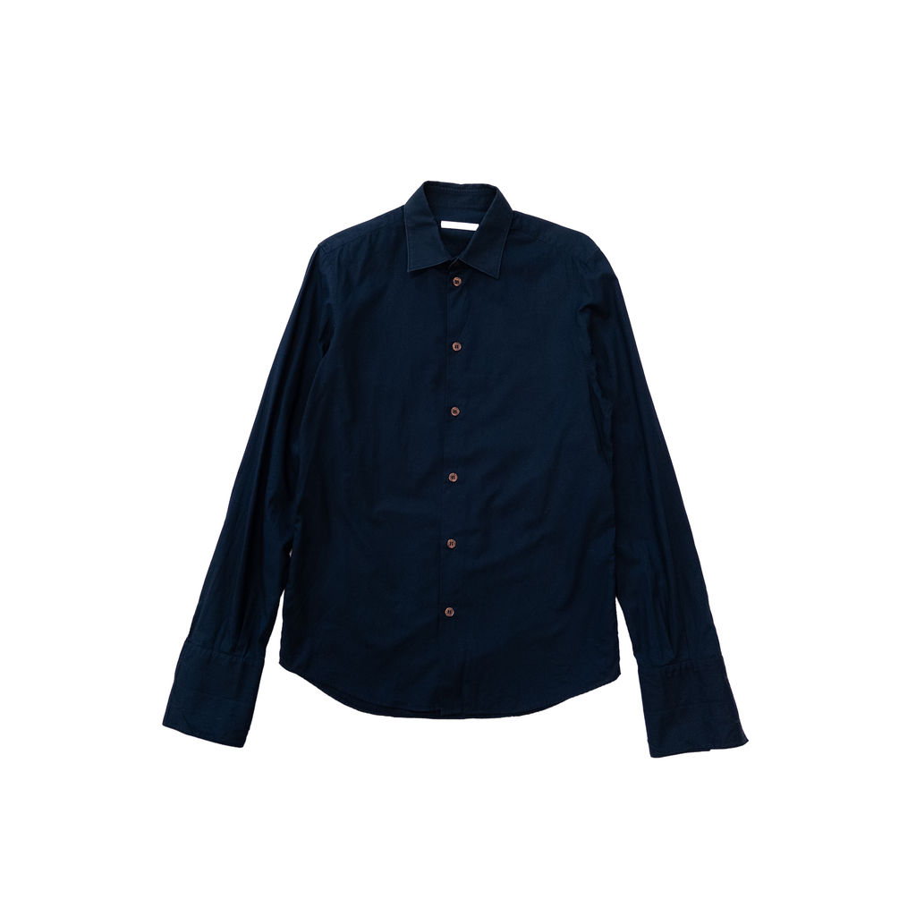 Helmut Lang Long Cuffs Button Up Shirt | M | Dark Navy
