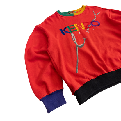 Kenzo Golf Embroidered Crew Neck Jumper | S-M | Red