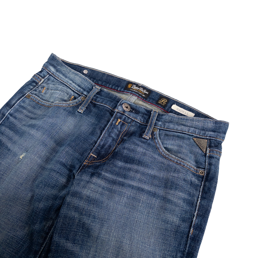 Replay Blue Jeans Low Rise Flared Jeans | 27 | Mid Washed