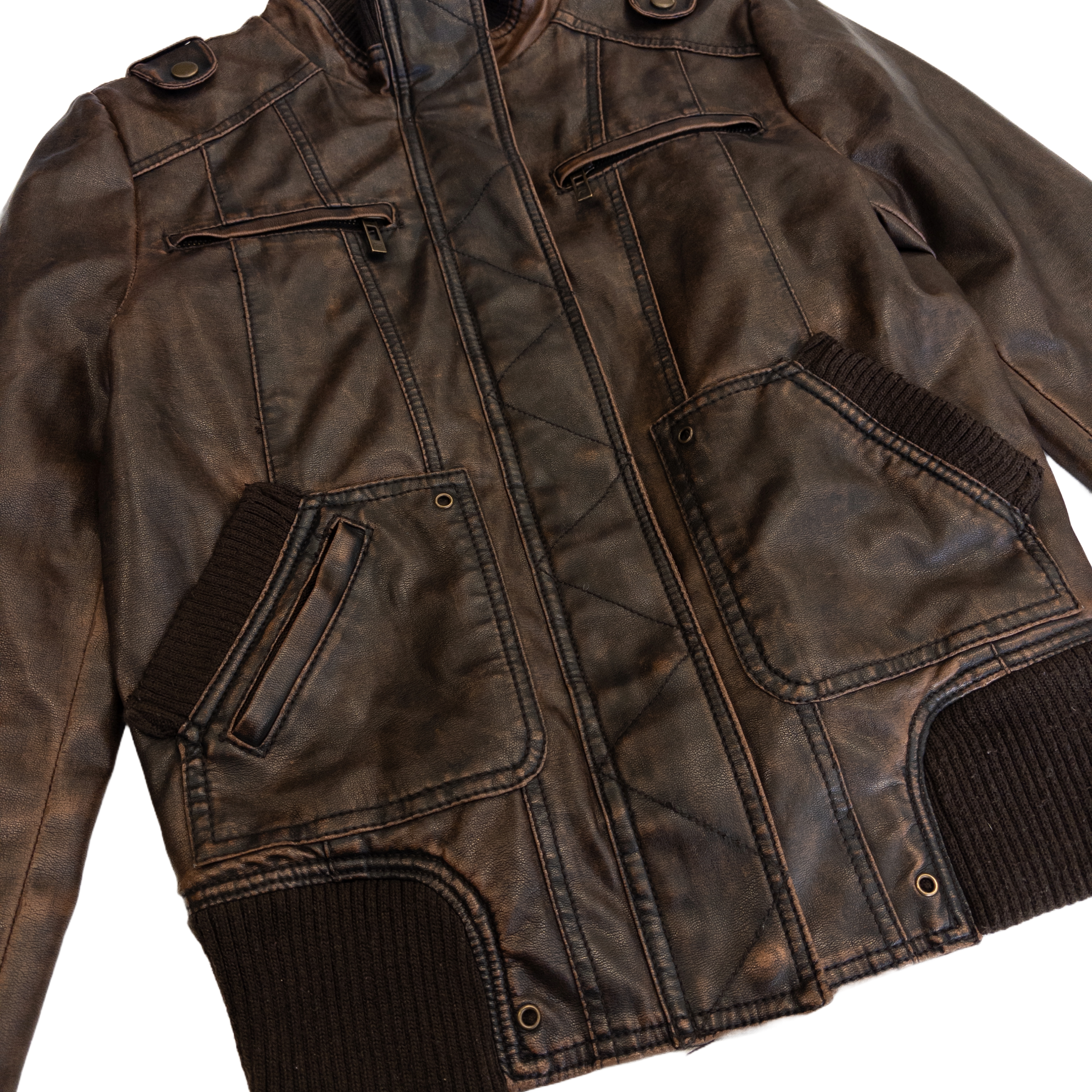 Leather Bomber Jacket | Dark Brown