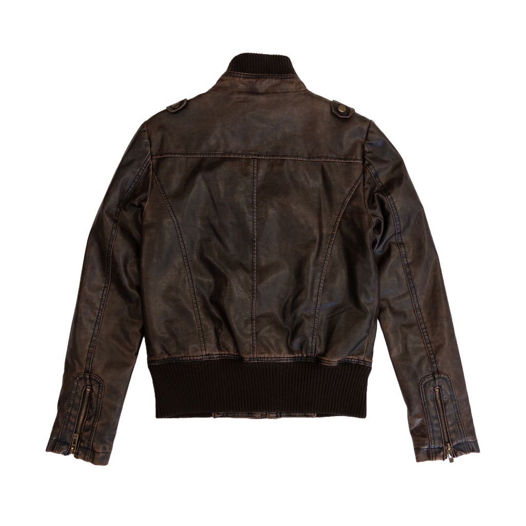 Leather Bomber Jacket | Dark Brown