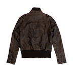 Leather Bomber Jacket | Dark Brown