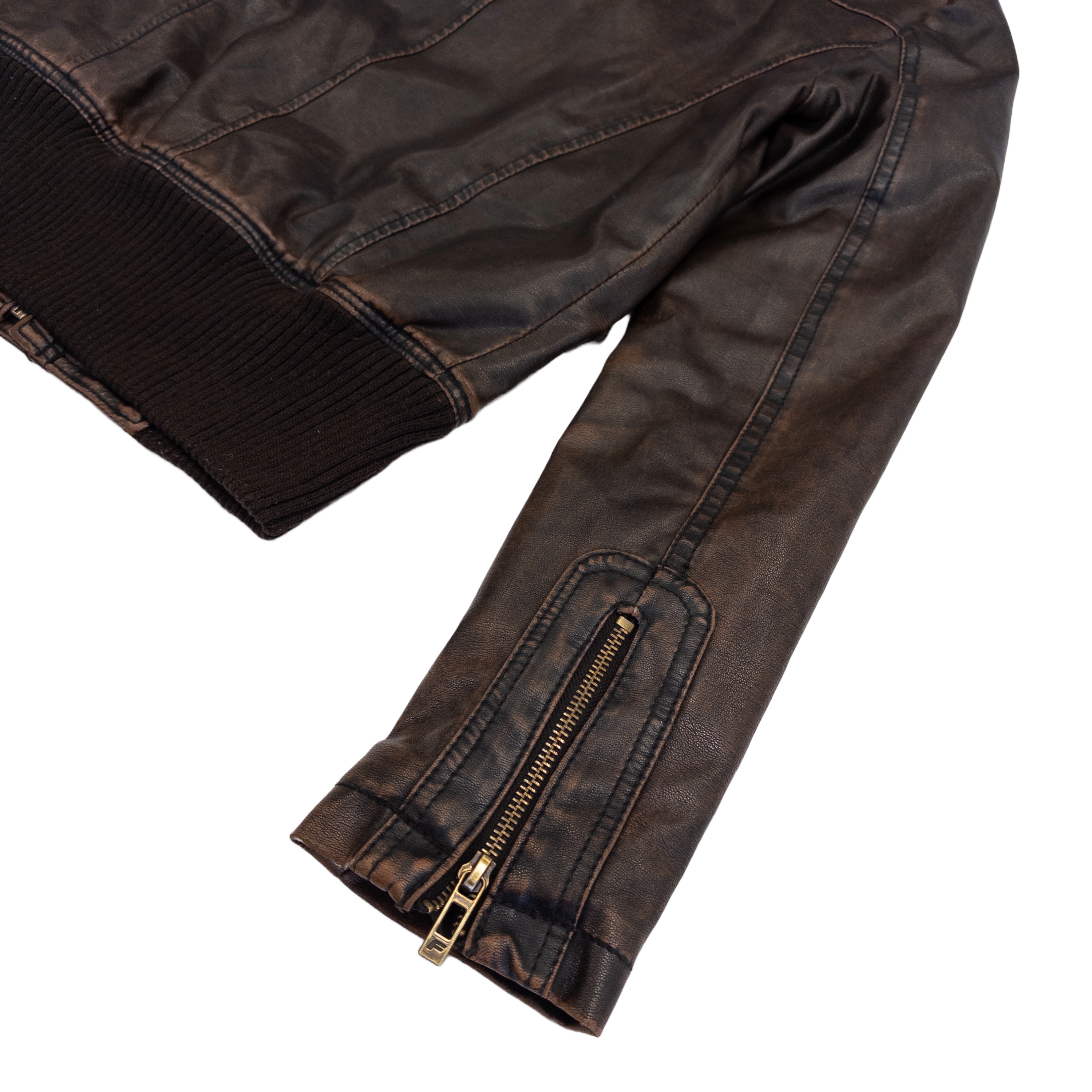 Leather Bomber Jacket | Dark Brown