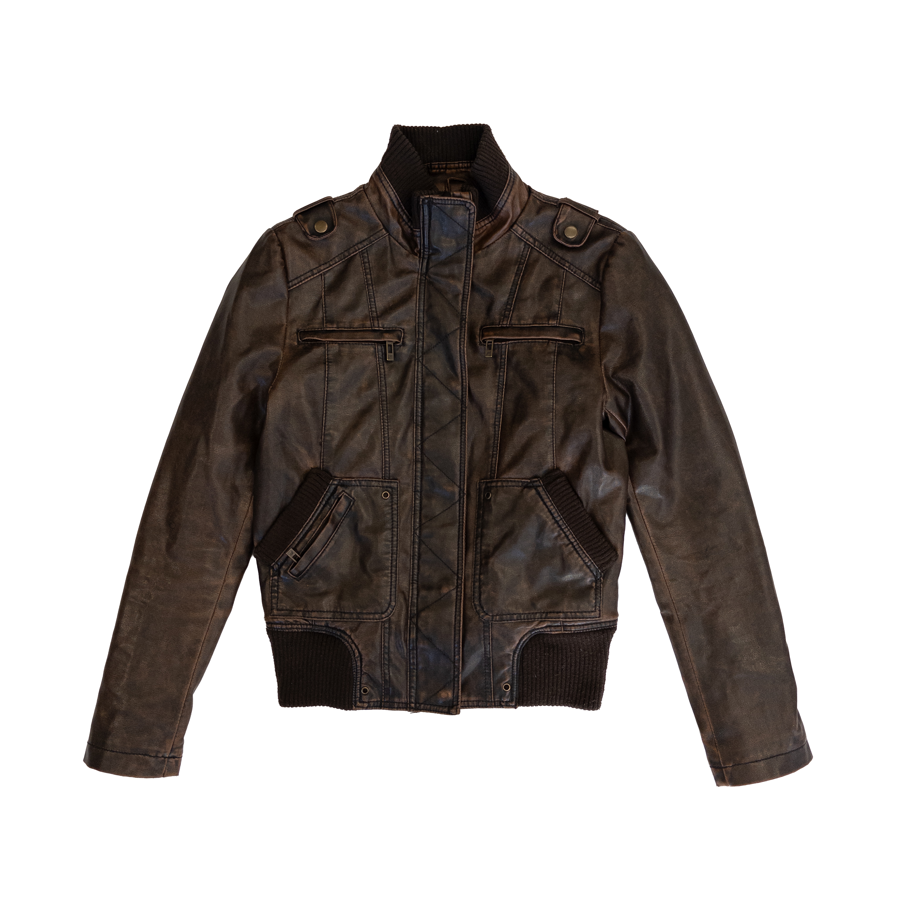Leather Bomber Jacket | Dark Brown