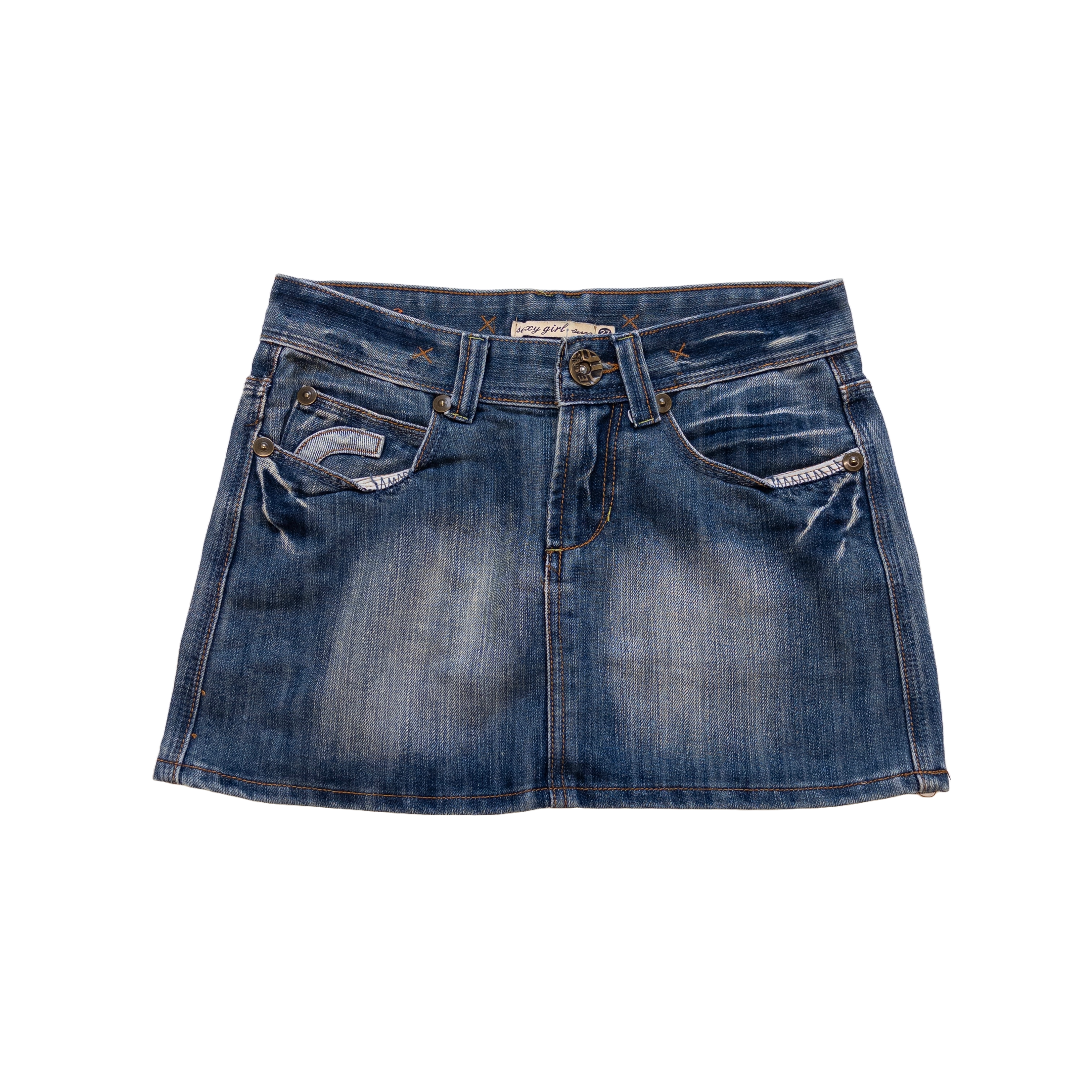 Sexy Girl Jeans Mini Skirt | Mid Wash