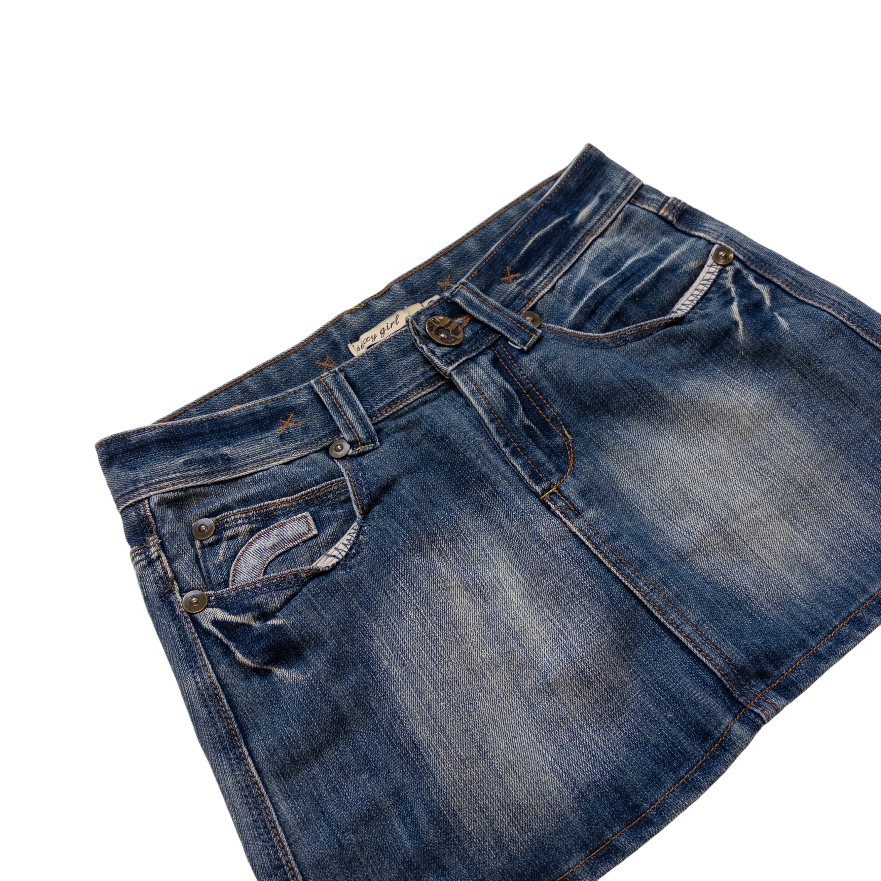 Sexy Girl Jeans Mini Skirt | Mid Wash