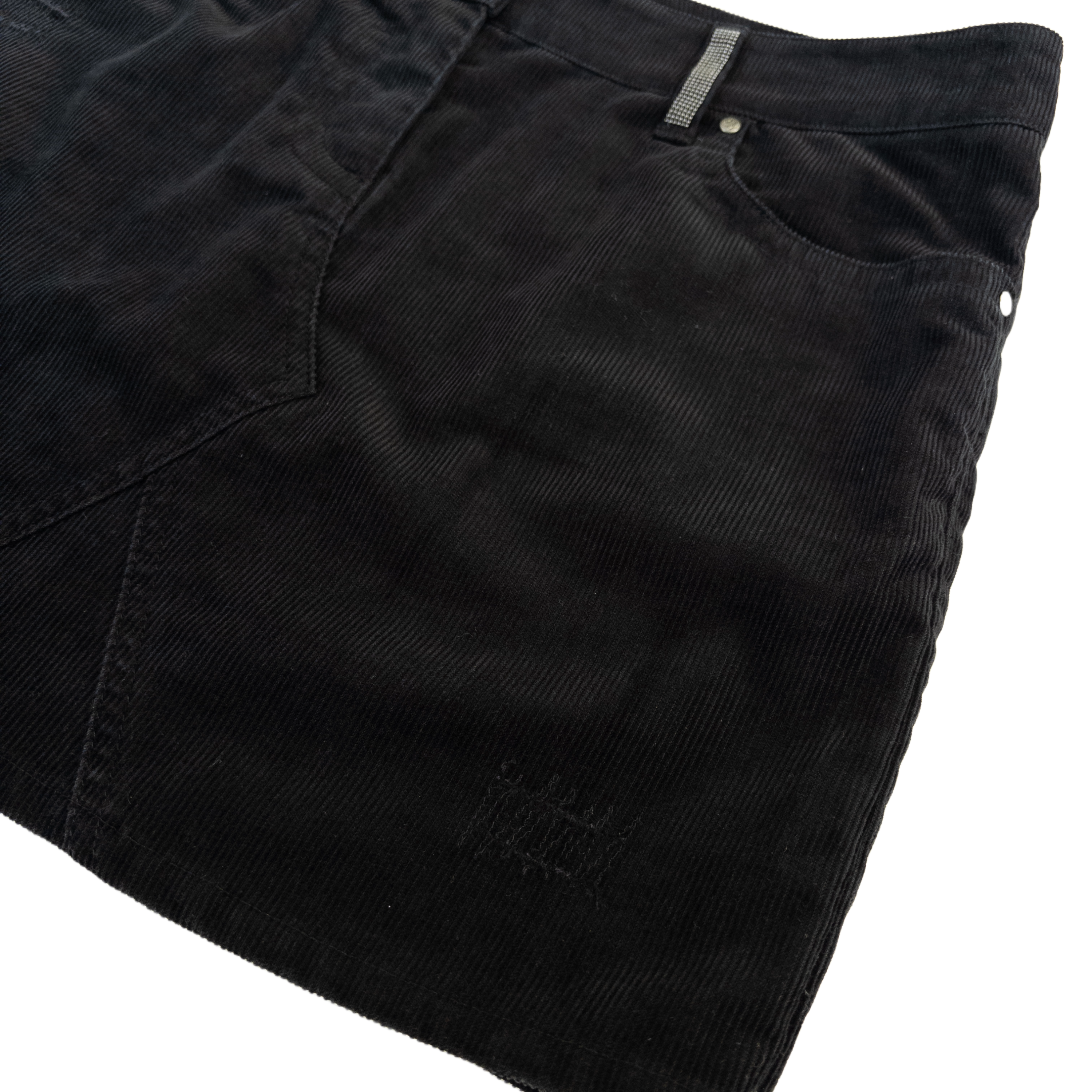 Oviesse Corduroy Mini Skirt | M | Black