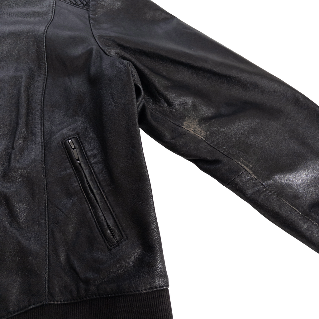 Conbipel Italy Genuine Leather Zip Jacket | M | Black