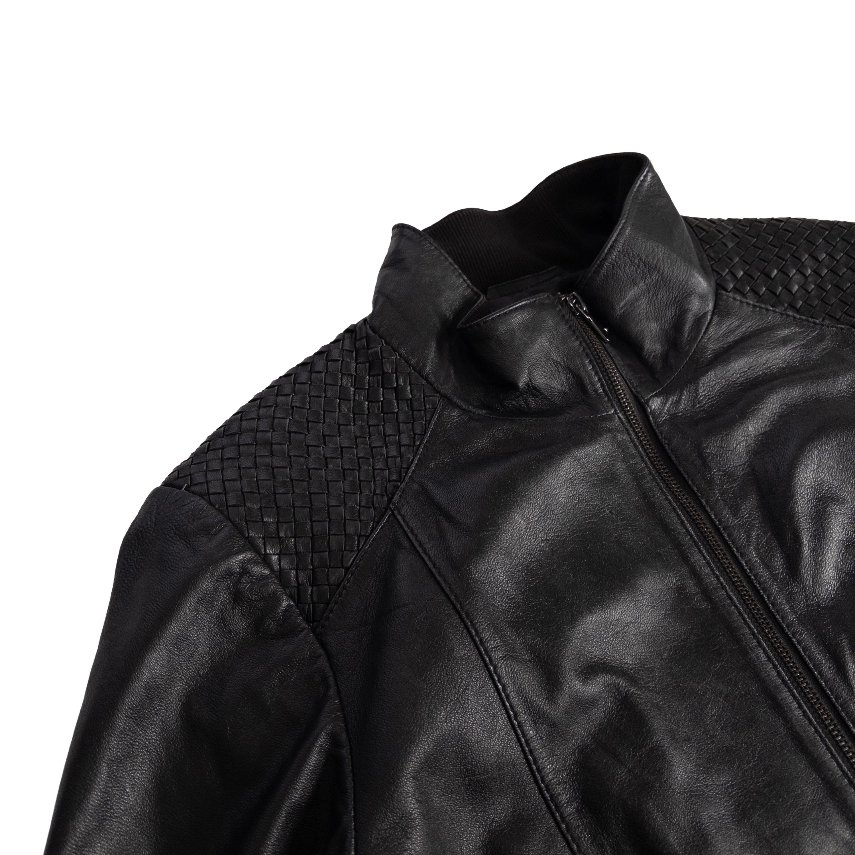 Conbipel Italy Genuine Leather Zip Jacket | M | Black