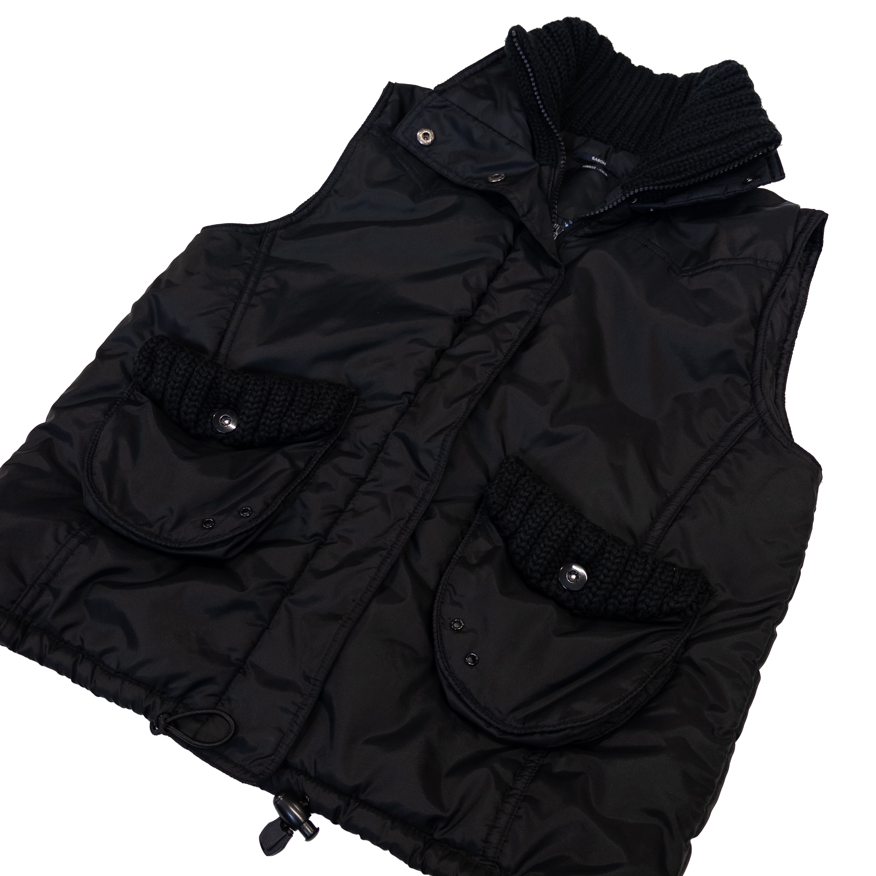 Sasch High Neck Zip Up Vest | S-M | Black