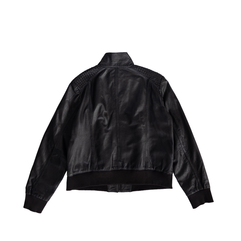 Conbipel Italy Genuine Leather Zip Jacket | M | Black