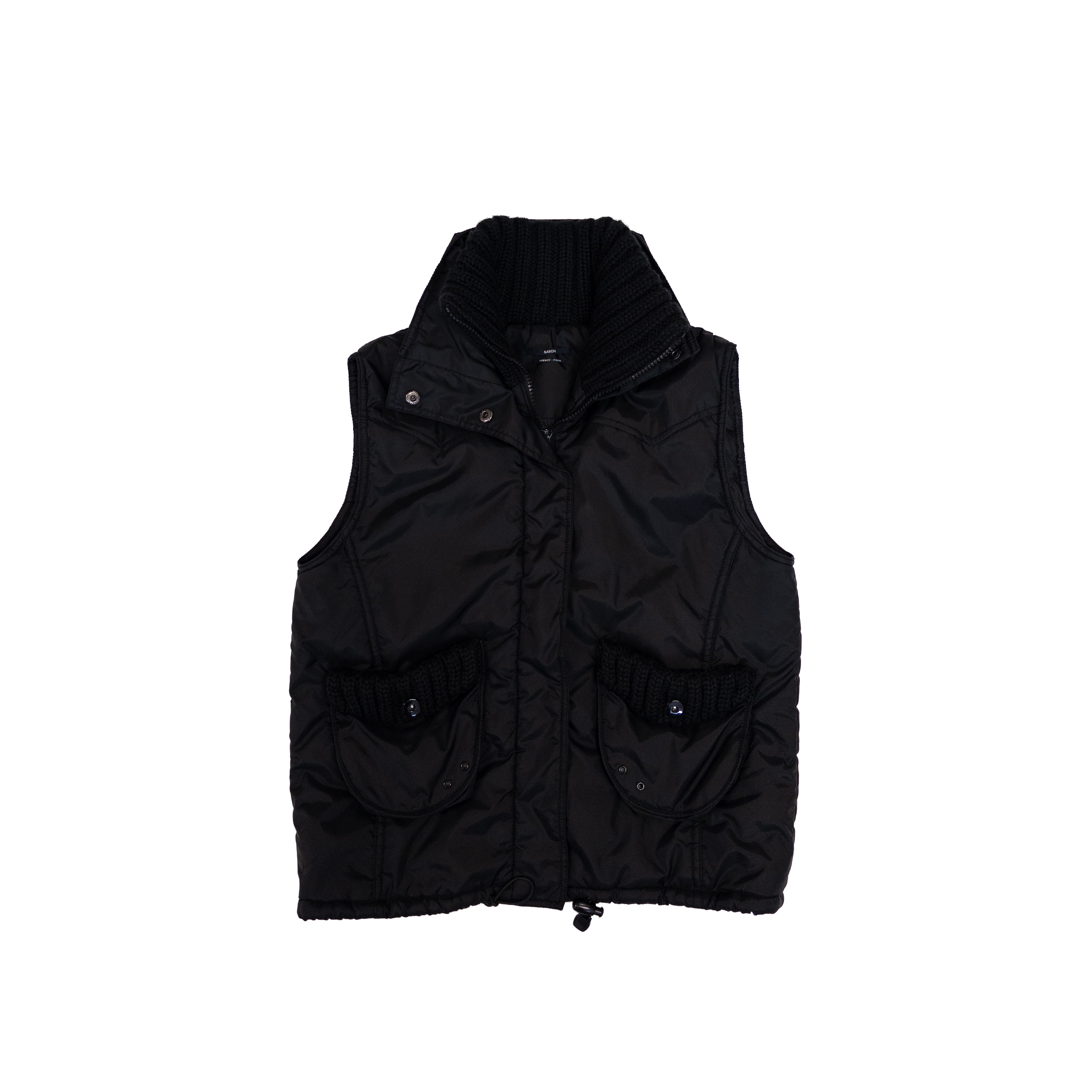 Sasch High Neck Zip Up Vest | S-M | Black