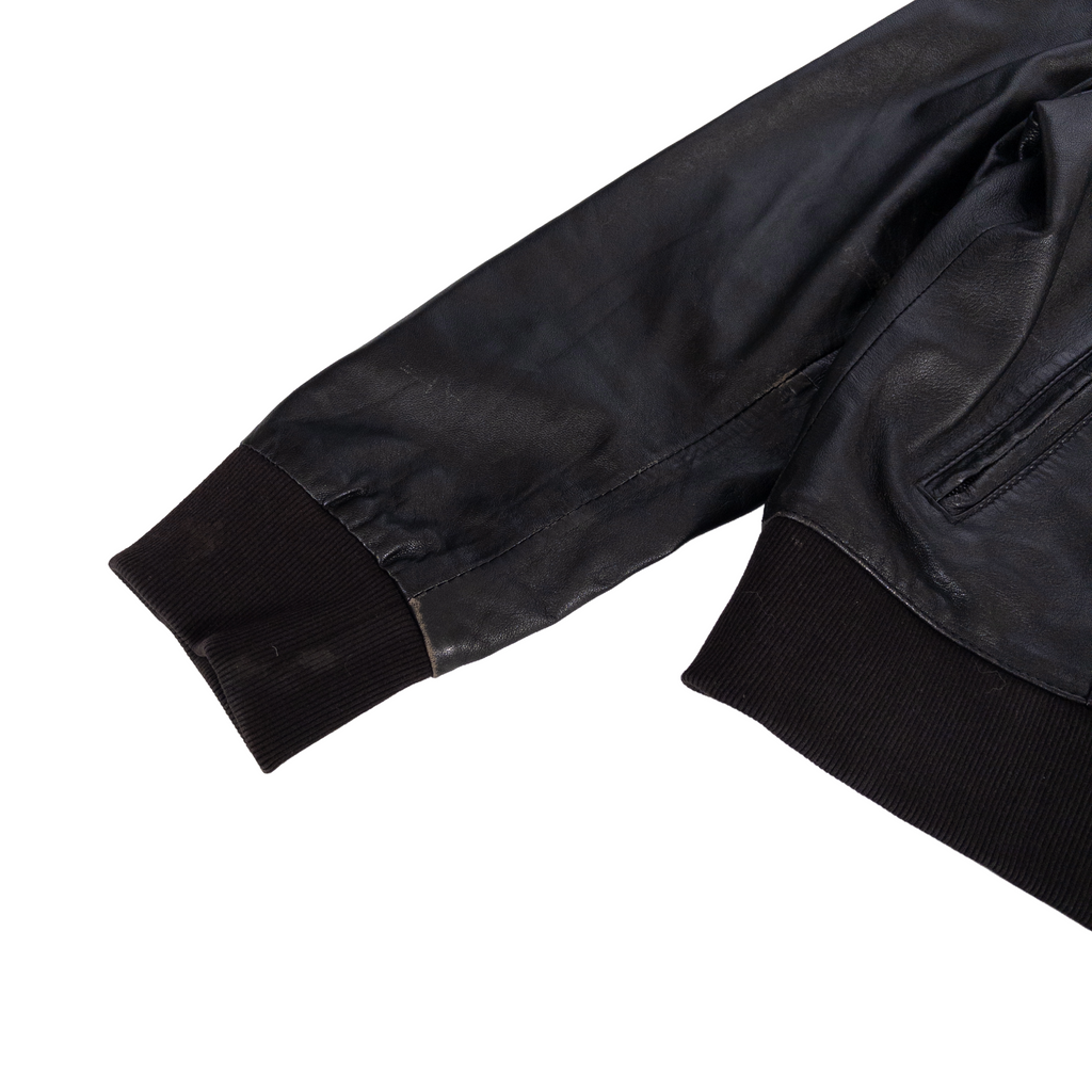 Conbipel Italy Genuine Leather Zip Jacket | M | Black
