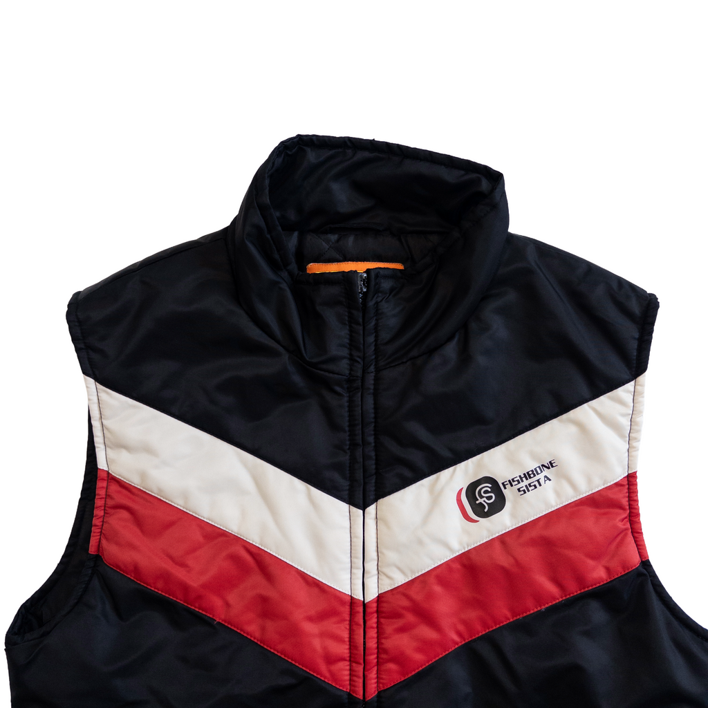 Fishbone Sista Zip Up Vest | M | Black