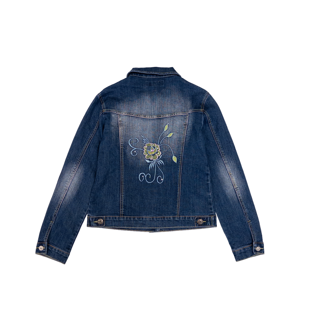 Obiettivo Industry Embroidered Denim Jacket | M-L | Mid Washed