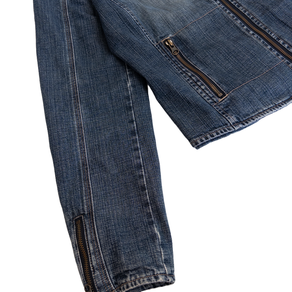 Esprit Denim Zip Jacket | Mid Wash