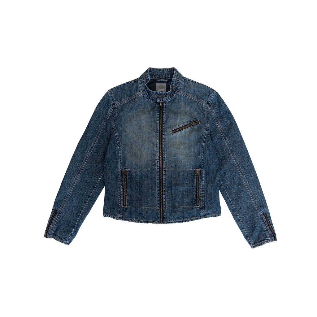 Esprit Denim Zip Jacket | Mid Wash