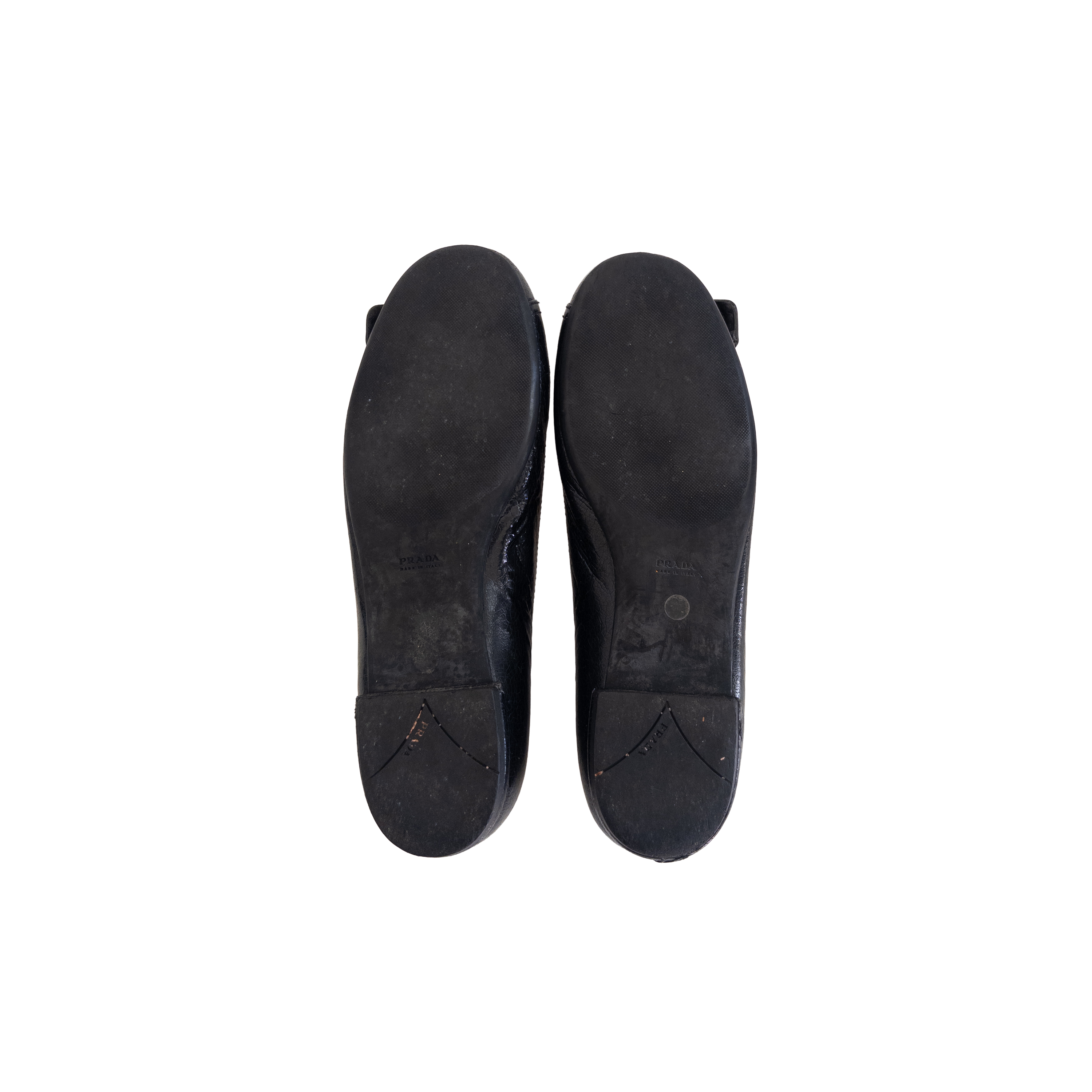 Prada Studs Leather Flats | 37.5 | Black