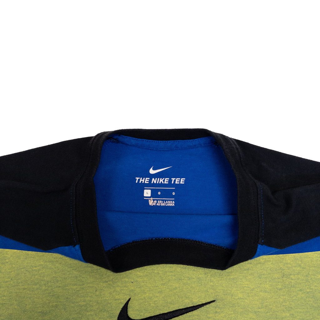 Nike Colour Block Swoosh T-Shirt | M-L | Blue