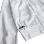 Puma High Neck Zip Cotton Jumper | S-M | White & Pink