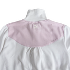 Puma High Neck Zip Cotton Jumper | S-M | White & Pink