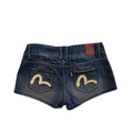 Evisu Low Rise Denim Shorts | 27 | Mid Washed