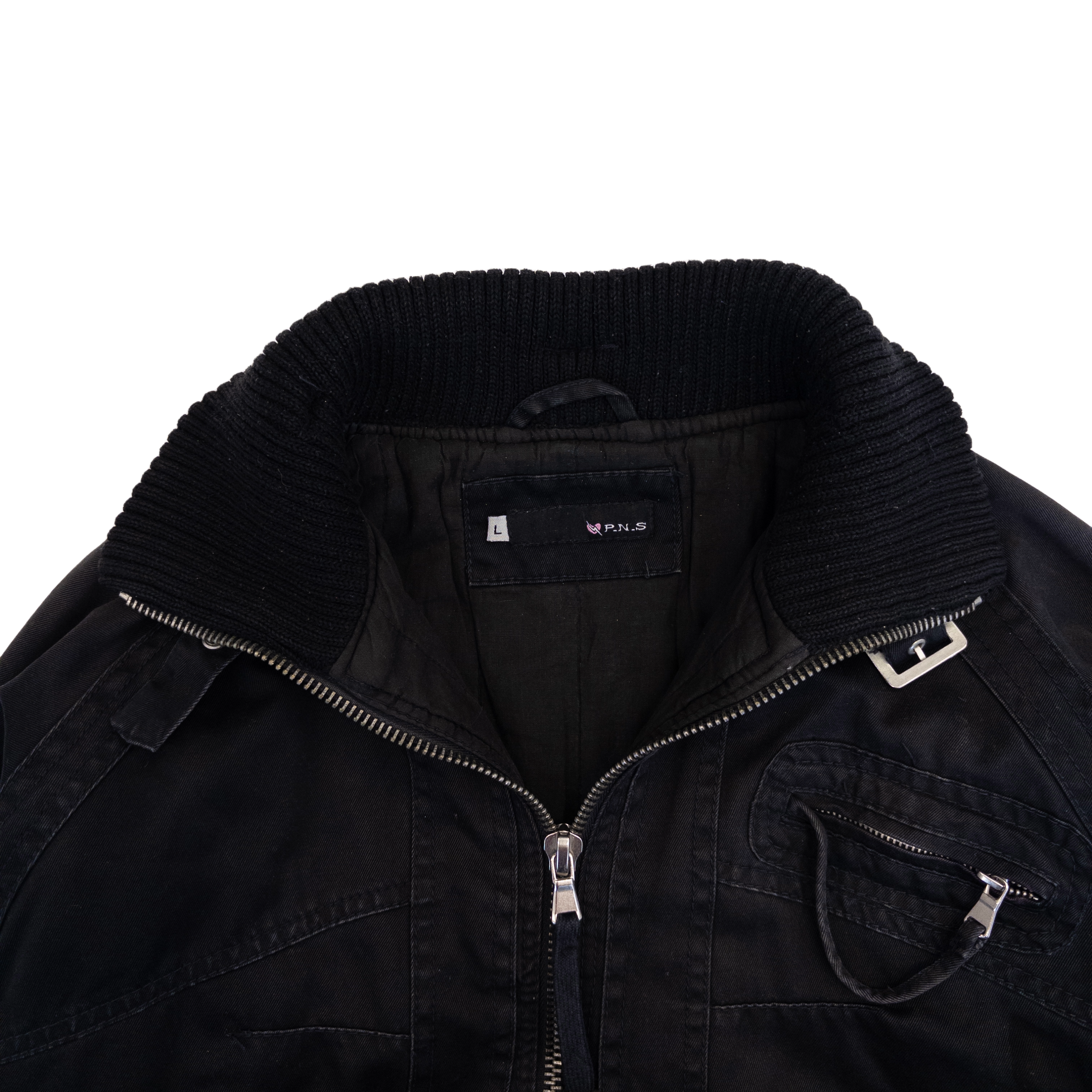 High Neck Bomber Jacket | Black