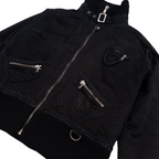High Neck Bomber Jacket | Black