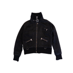 High Neck Bomber Jacket | Black