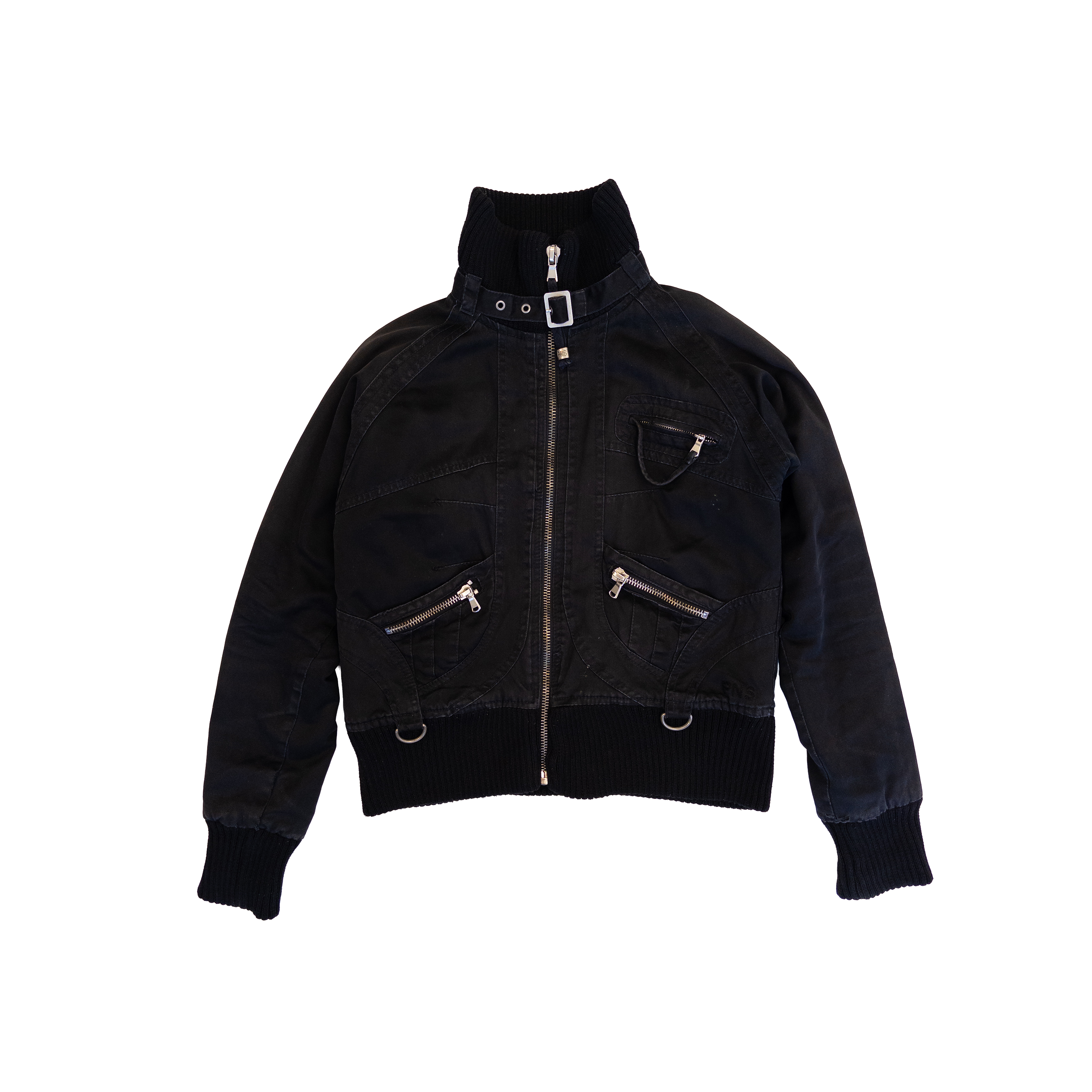 High Neck Bomber Jacket | Black