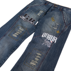 GR Distressed Wide Jeans | 30 | Mid Washed