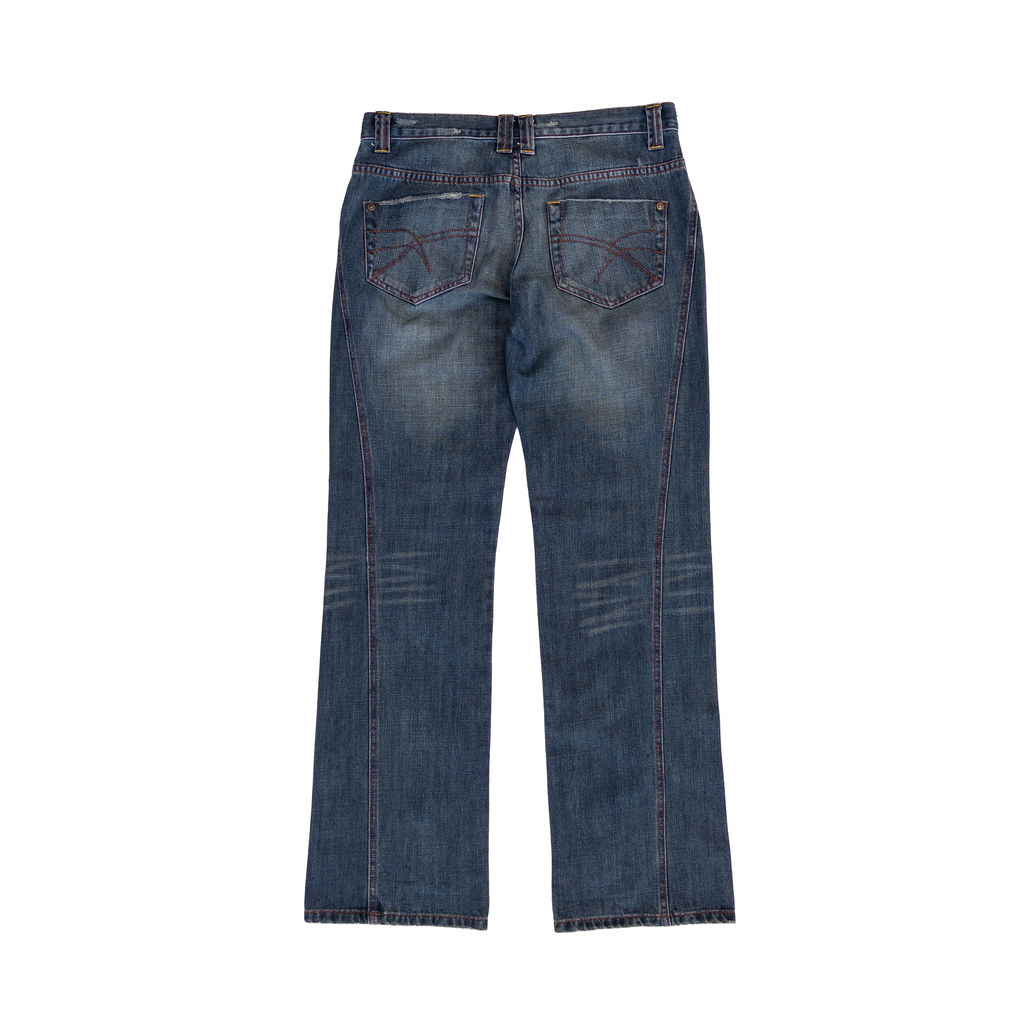 GR Distressed Wide Jeans | 30 | Mid Washed
